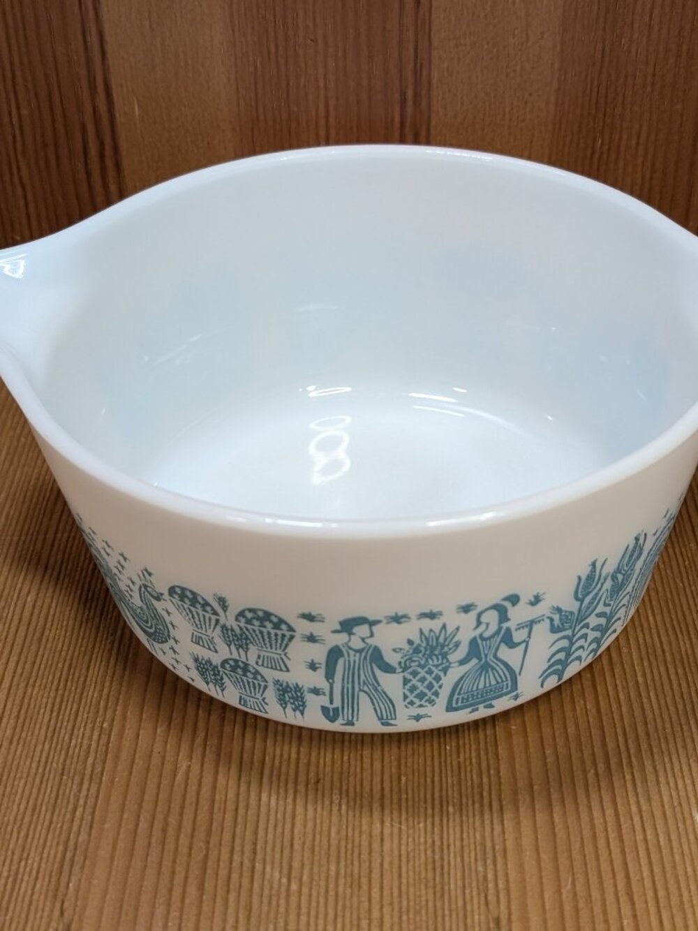 Vtg Pyrex AMISH BUTTERPRINT Blue Casserole Dish 474-B No Lid 1 1/2 QT Quart GUC